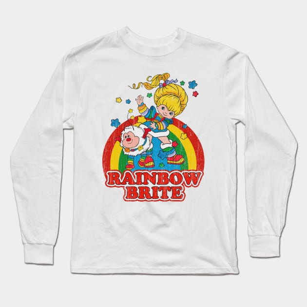 Rainbow Brite // Vintage Colorful Design Long Sleeve T-Shirt by Ilustra Zee Art